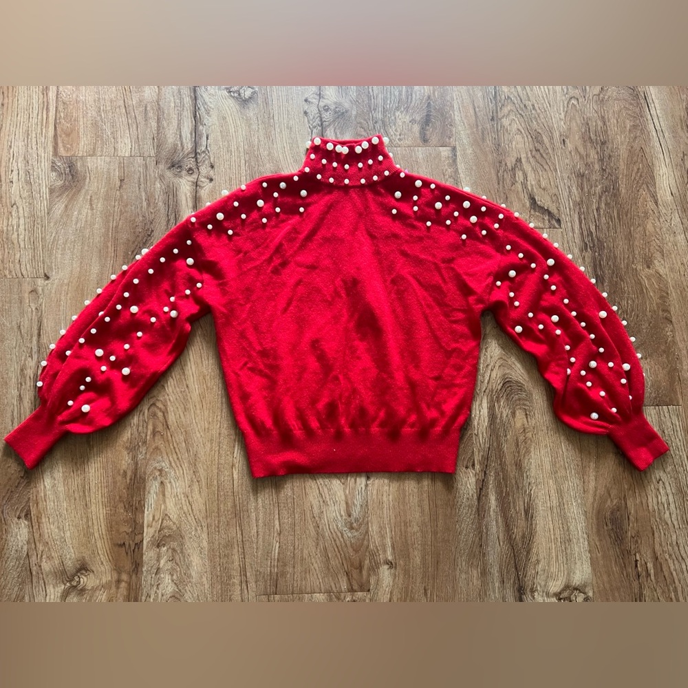 Charter Club 100% Cashmere Turtleneck Sweater with Pearl Accents - Picture 2 of 8